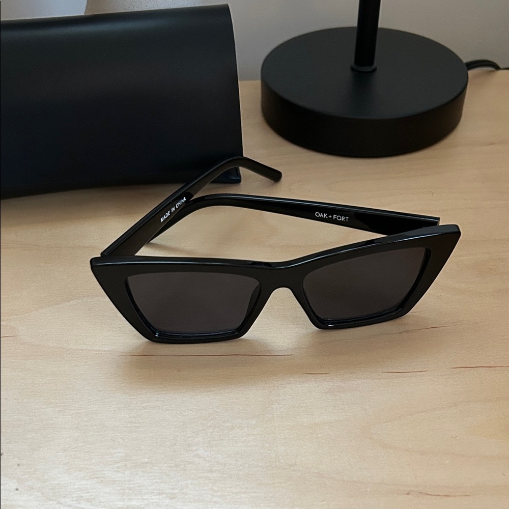 OAK + FORT Sleek Black Angular Sunglasses